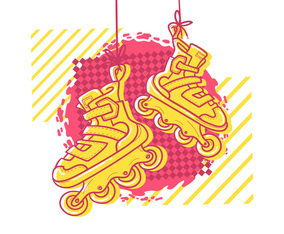 Retro Pink Roller Blades