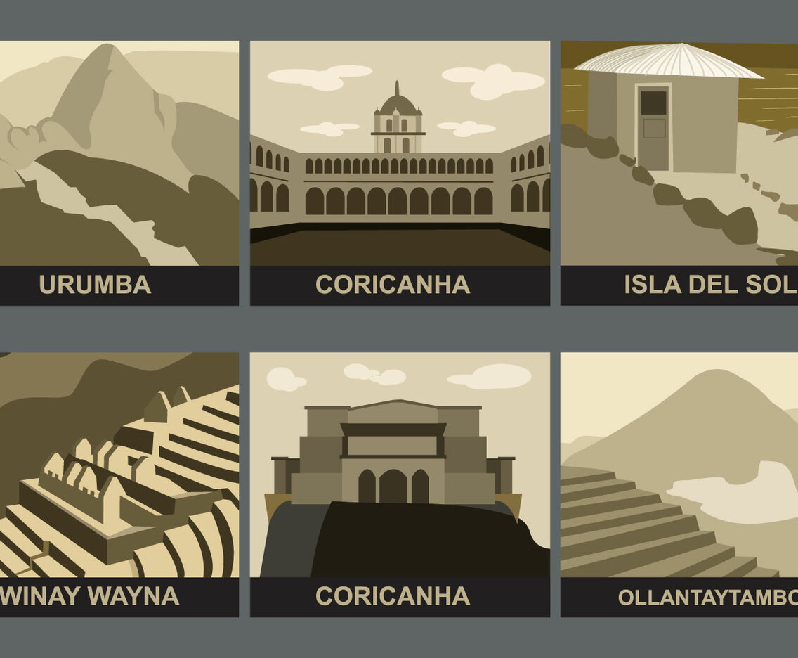 Incas Landmarks Vector