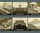 Incas Landmarks Vector