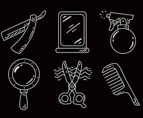 Barber Tools Outline Icons