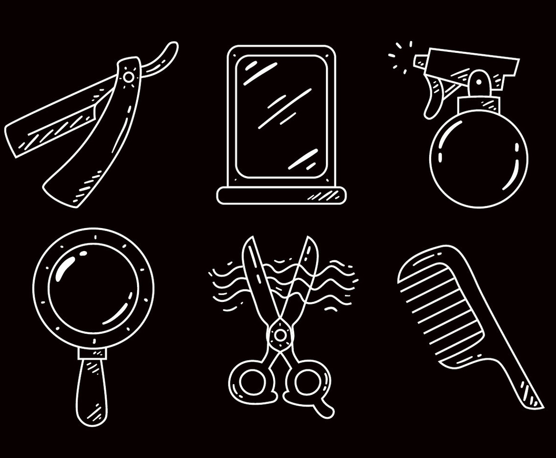 Barber Tools Outline Icons