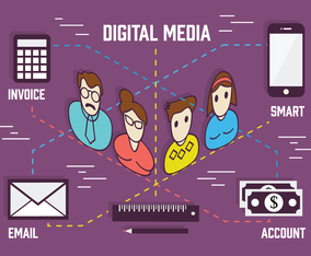 Free Digital Marketing Background With Various Icon Collection