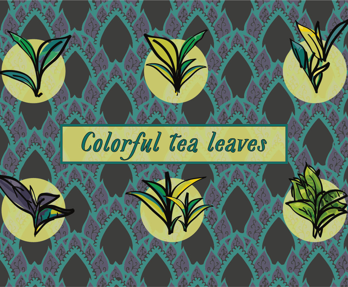 Free Various Tea Leaves Vector Background