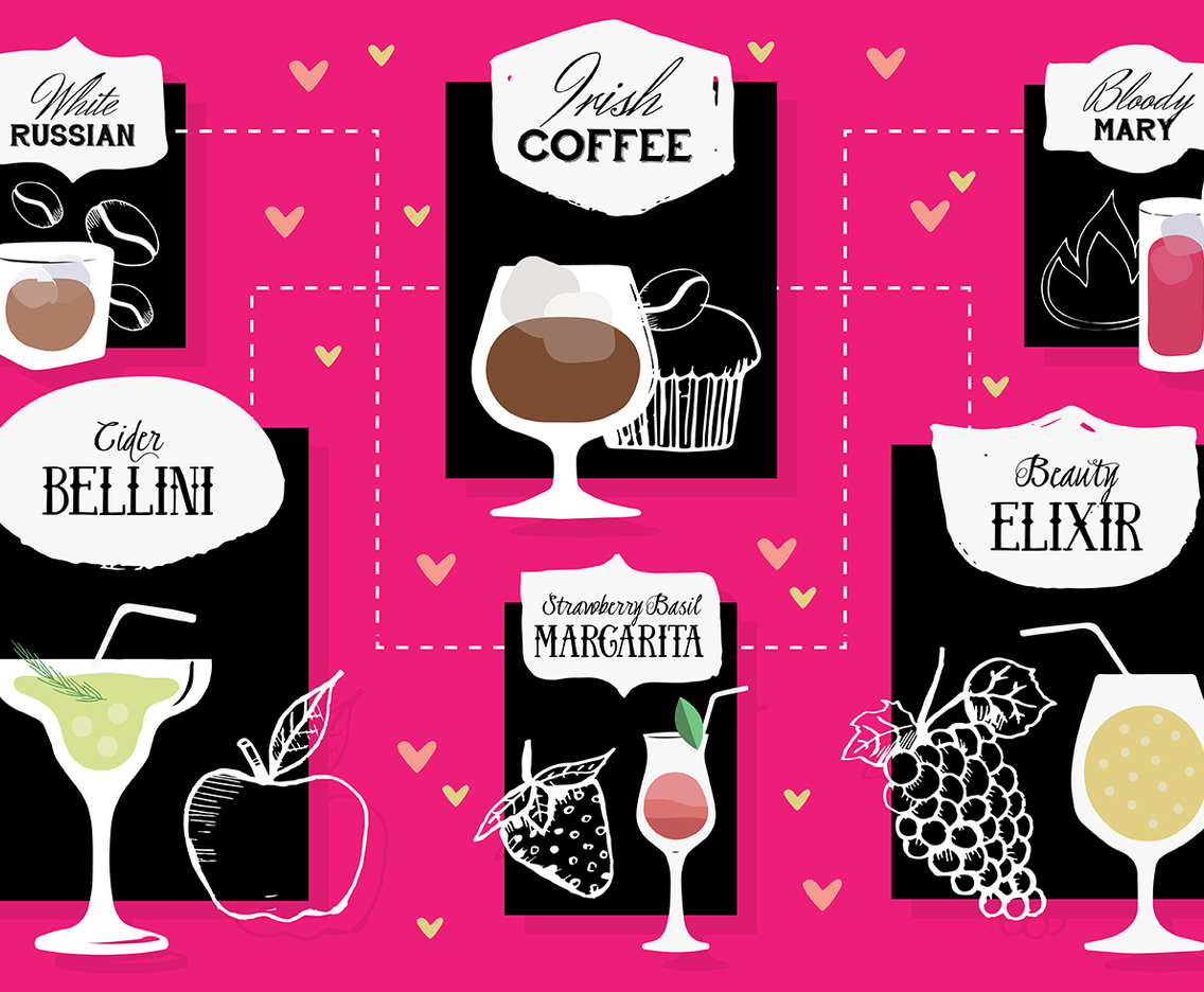 Free Set of Cocktail Drinks Vector Background