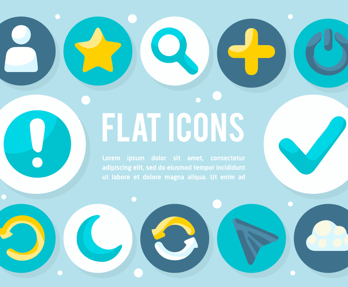 Free Flat Icons Vector Background