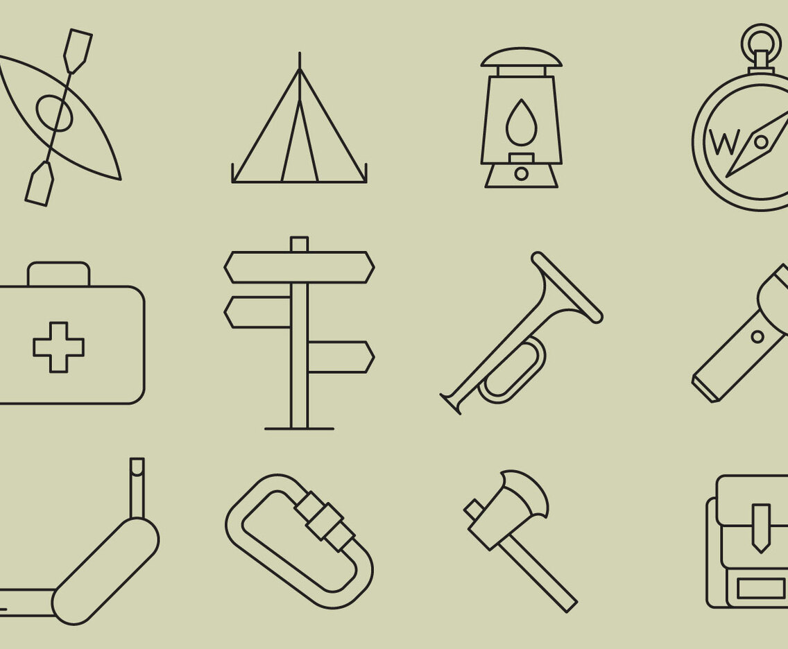 Boyscout Line Icons