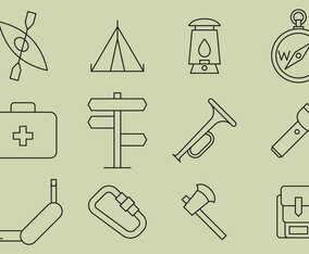 Boyscout Line Icons