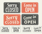 Vintage Sign Open and Closed Vector