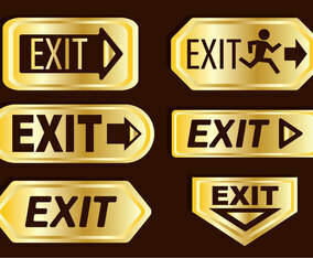 Emergency Exit Gold Icons