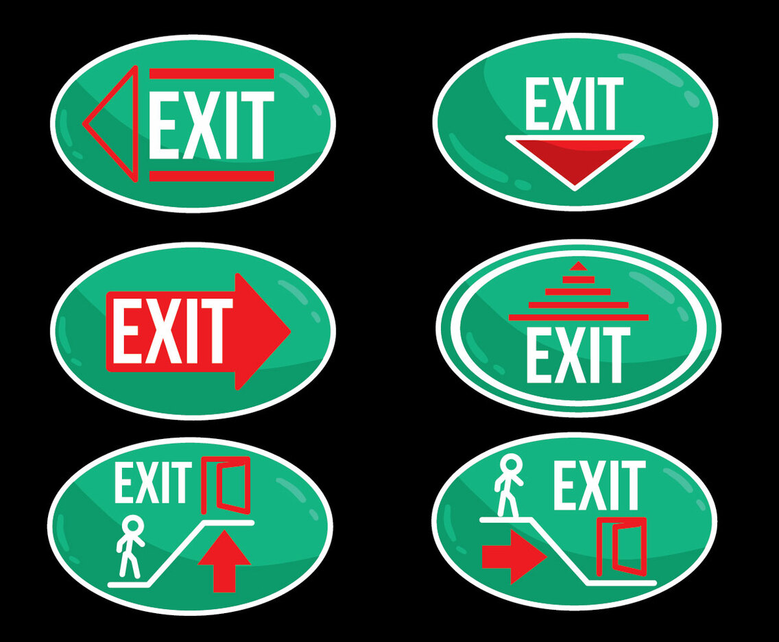Emergency Exit Oval Sign