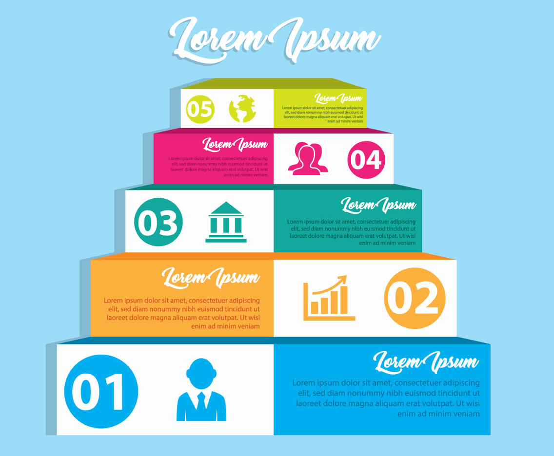 Pyramid Chart Infographic Vector