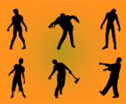 Zombie silhouettes set