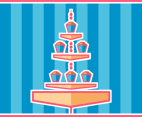 Stand with Yummy Cupcakes