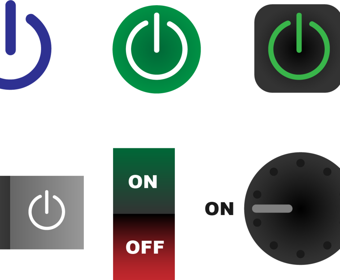 On Off button vectors