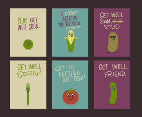 Vegetable Get Well Soon Cards Free Vector