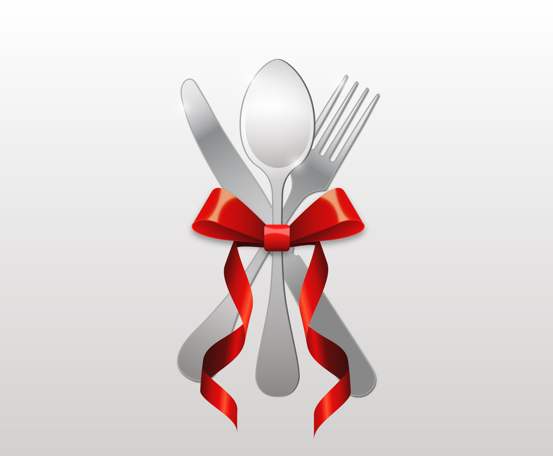 Realistic place setting silverware