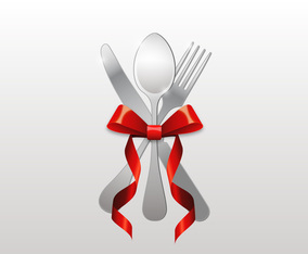 Realistic place setting silverware