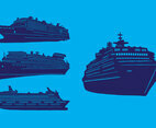Set of Cruise Liner Ships