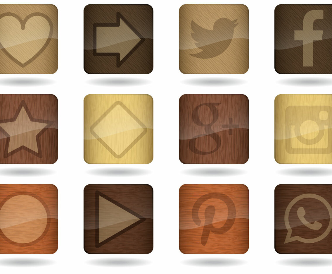 Wood App Icon Vectors