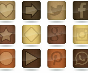 Wood App Icon Vectors