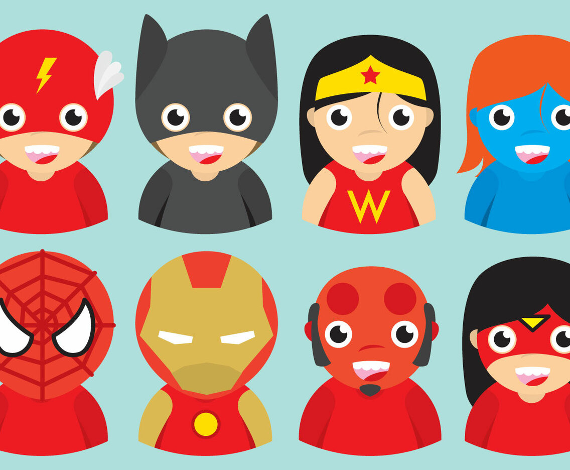 Superhero Kid Vectors