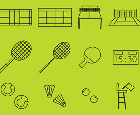 Racket Sport Line Icons