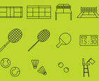 Racket Sport Line Icons