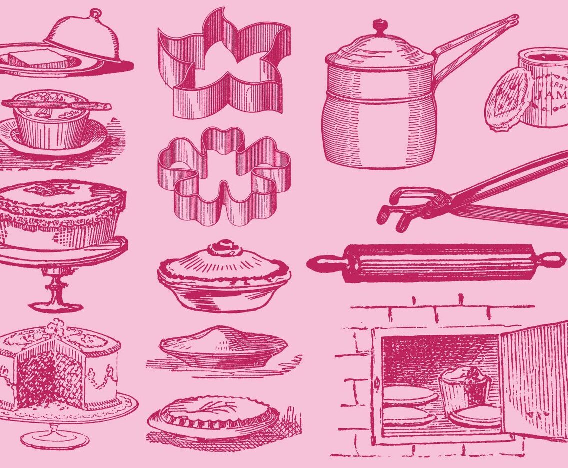 Vintage Desserts And Kitchen Tool Vectors