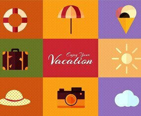 Free Vector Summer Flat Design Set