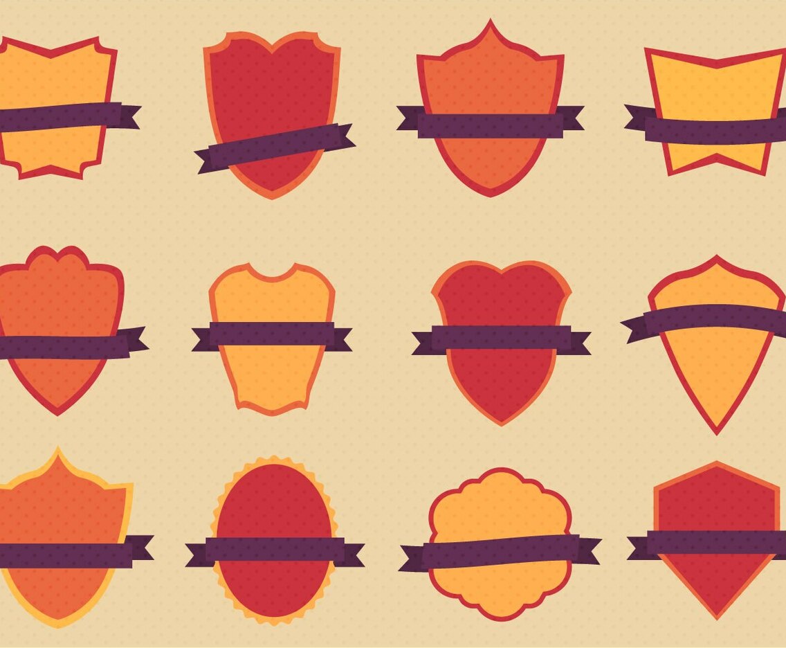 Free Vector Flat Badges Set