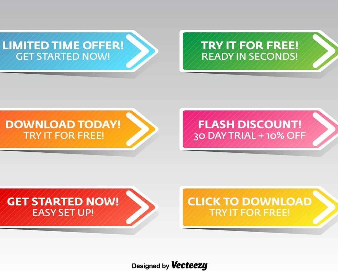 Flat Call To Action Vector Buttons