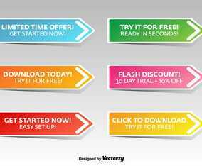 Flat Call To Action Vector Buttons