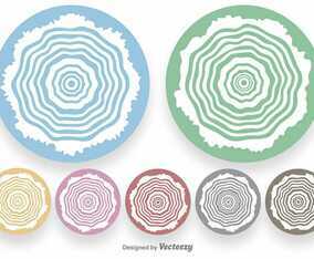 White Tree Rings Shapes