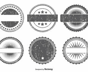 Grunge Badge Shape Set