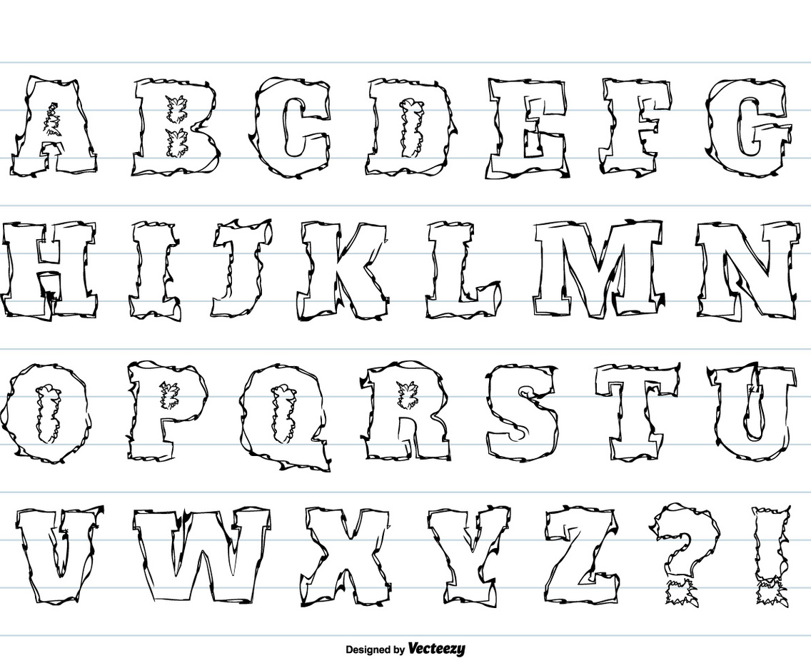 Messy Hand Drawn Alphabet Set