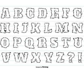 Messy Hand Drawn Alphabet Set