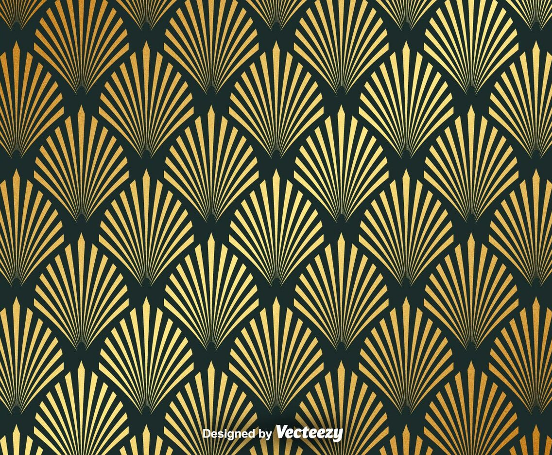 Vector Gold Seamless Pattern With Elegant Shapes