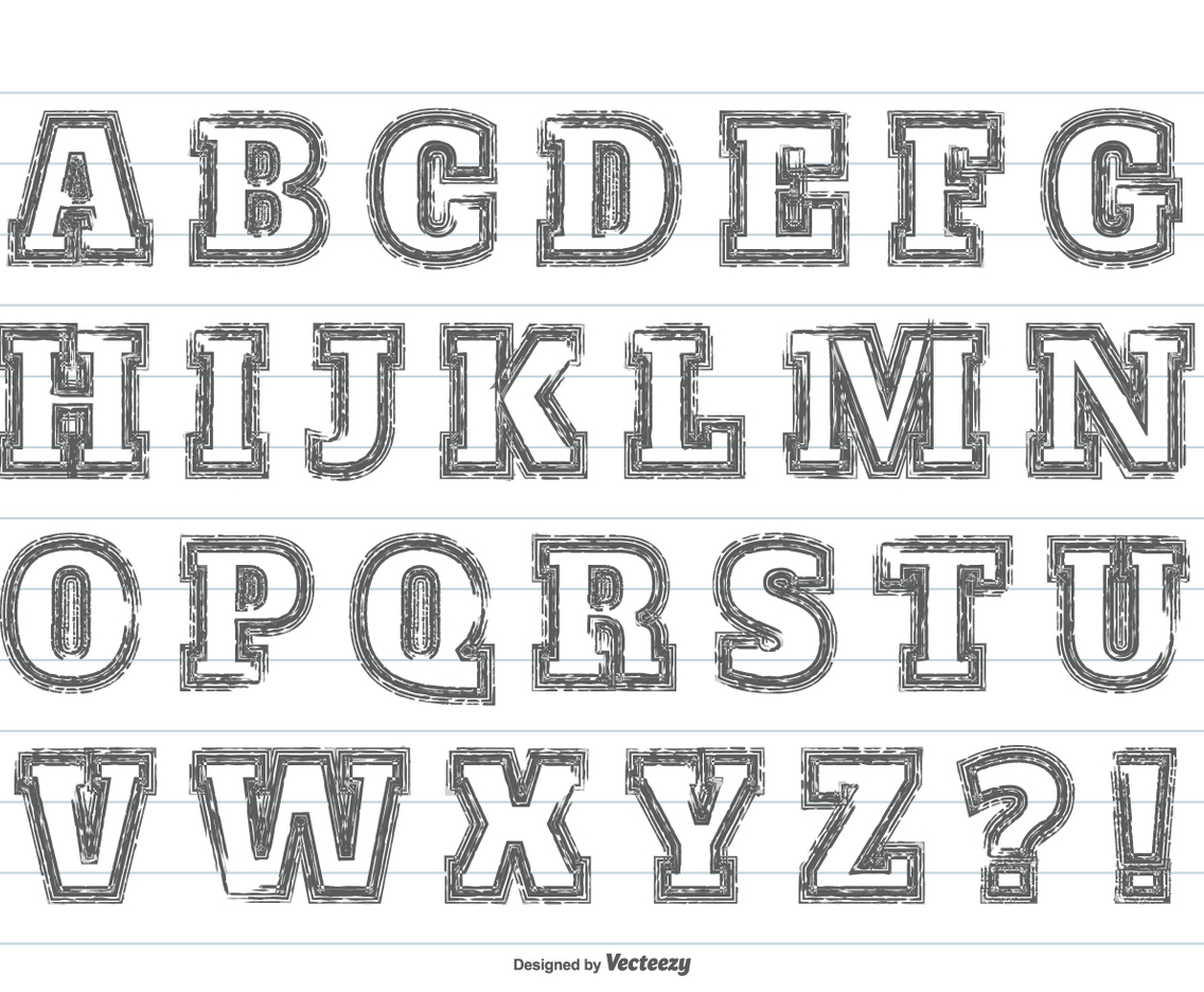 Messy Grunge Alphabet Set