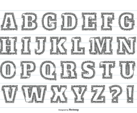 Messy Grunge Alphabet Set