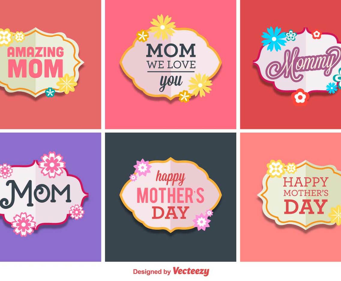 Happy Mother's Day Vector Labels