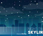 Night Skyline Vector Background