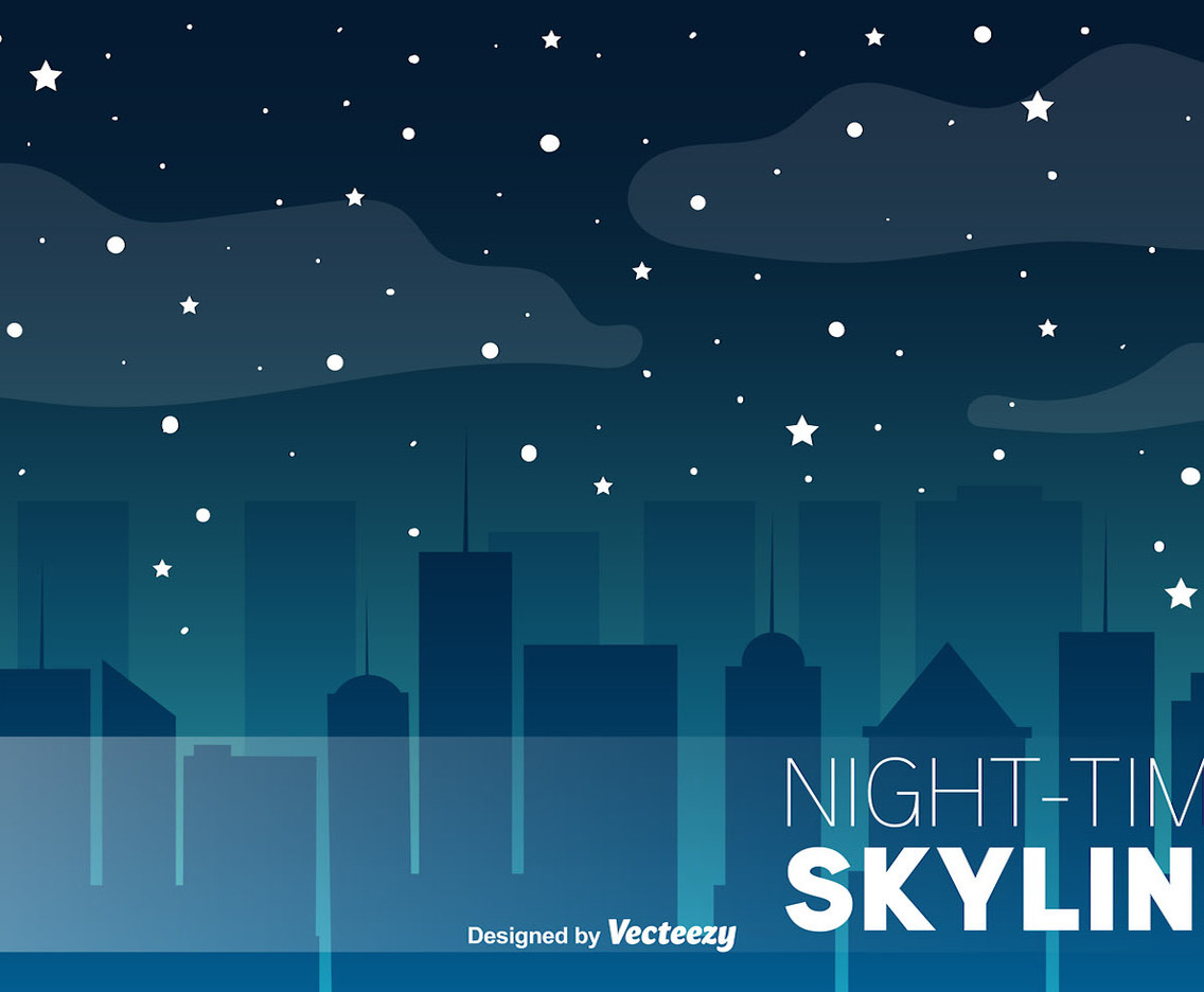 Night Skyline Vector Background