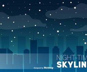 Night Skyline Vector Background