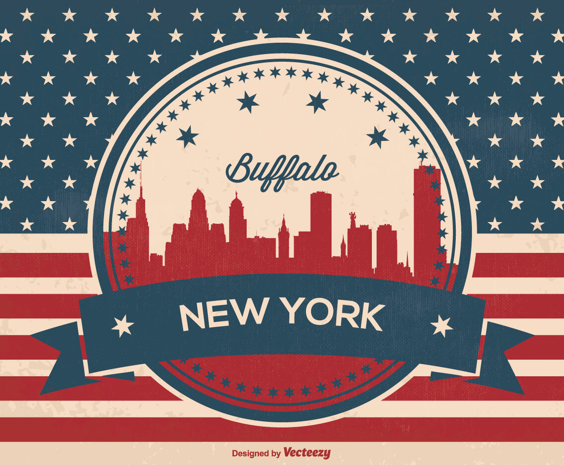 Retro Buffalo New York Skyline