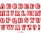 Messy Red Paint Alphabet Set
