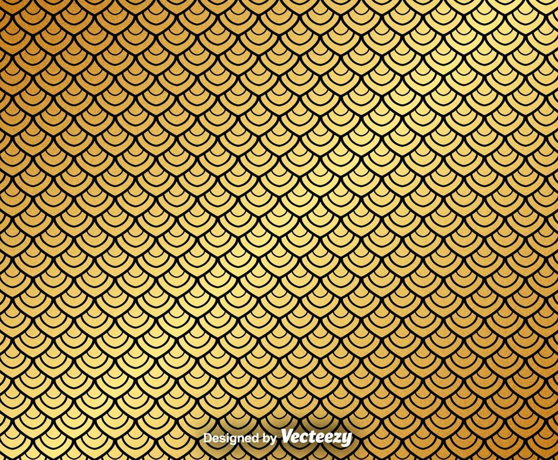 Vector Gold Seamless Pattern On Black Background