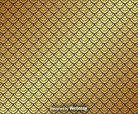 Vector Gold Seamless Pattern On Black Background