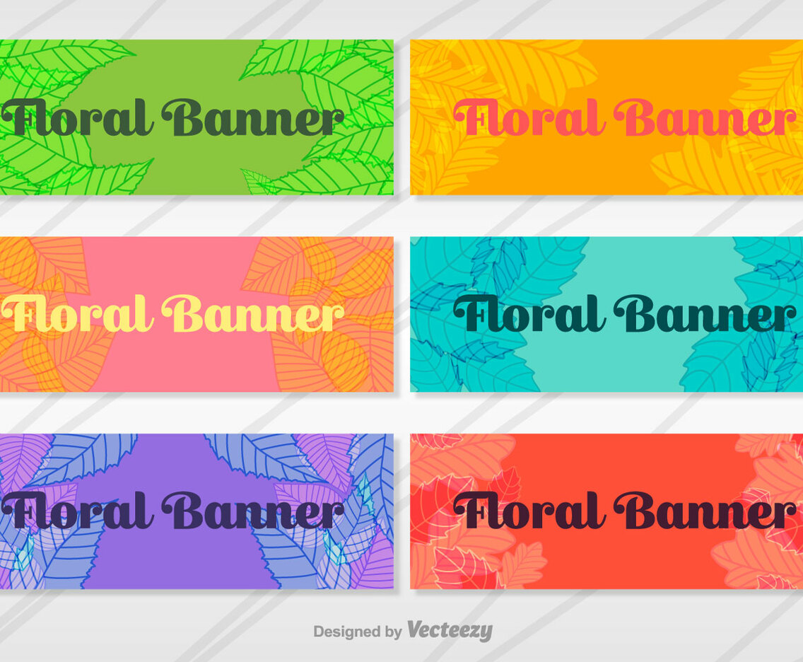 Floral Banners Vector Set