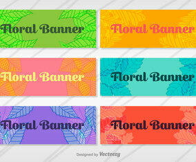 Floral Banners Vector Set