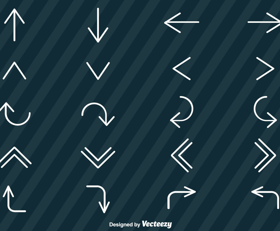 Vector Set Of Line Style Arrows Icons